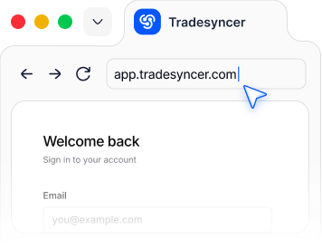 Open your browser: Tradesyncer browser preview