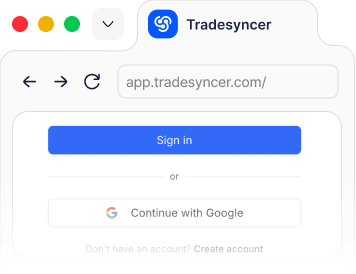 Sign in to Tradesyncer: Tradesyncer browser preview
